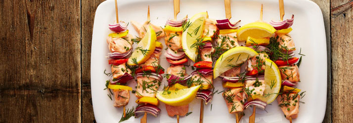 Salmon Lemon Skewers With Dill in Humble TX